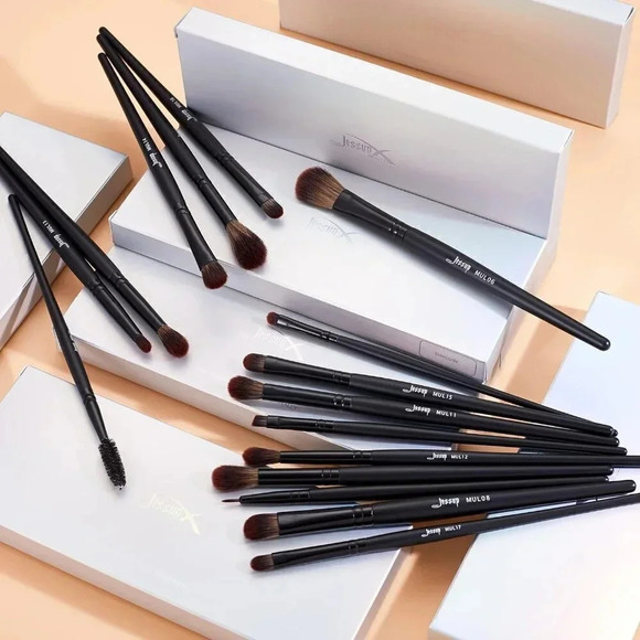 Jessup Eye Brushes Set,  Vegan Makeup Brushes 16pcs Premium Synthetic Black T272 - Picture 8 of 9